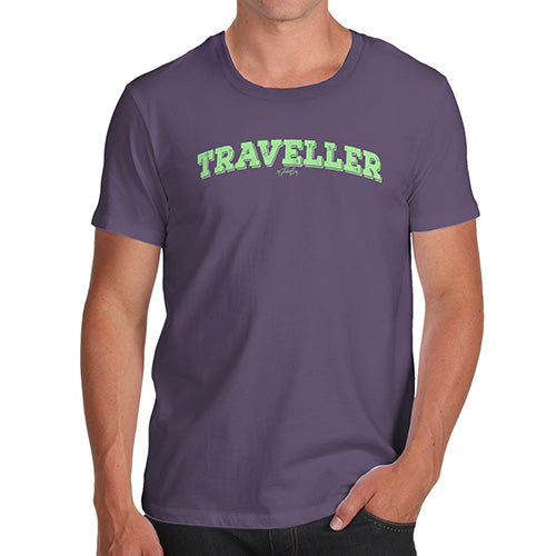 Novelty Tshirts Men Traveller Men's T-Shirt X-Large Plum