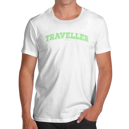 Mens Funny Sarcasm T Shirt Traveller Men's T-Shirt X-Large White