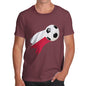 Mens Novelty T Shirt Christmas Poland Football Soccer Flag Paint Splat Men's T-Shirt Medium Burgundy