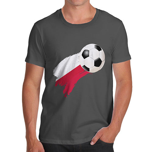 Funny T Shirts For Dad Poland Football Soccer Flag Paint Splat Men's T-Shirt Small Dark Grey