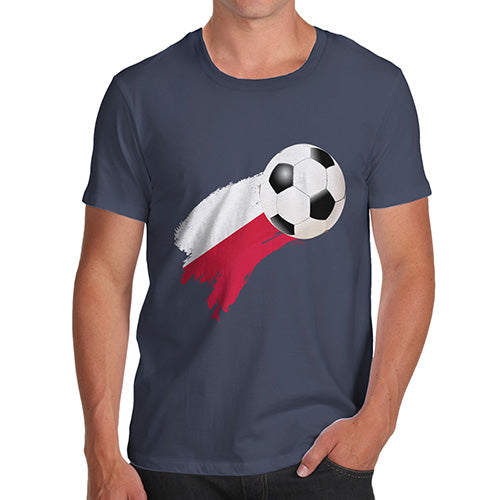 Funny Gifts For Men Poland Football Soccer Flag Paint Splat Men's T-Shirt X-Large Navy
