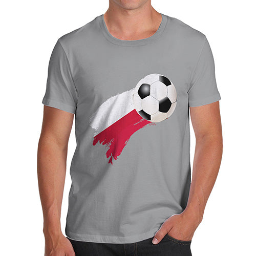 Novelty T Shirts For Dad Poland Football Soccer Flag Paint Splat Men's T-Shirt Small Light Grey