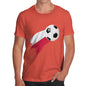 Mens Novelty T Shirt Christmas Poland Football Soccer Flag Paint Splat Men's T-Shirt Large Orange