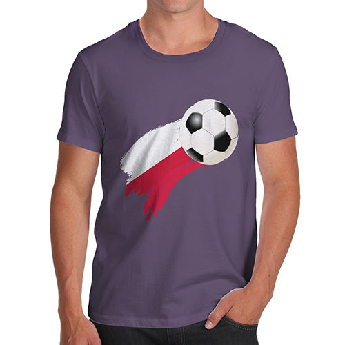 Funny Tee For Men Poland Football Soccer Flag Paint Splat Men's T-Shirt X-Large Plum