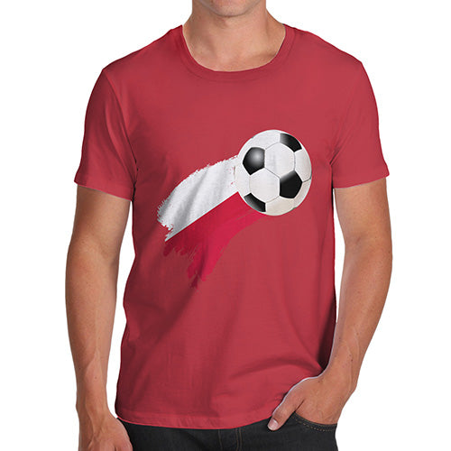 Funny Tshirts For Men Poland Football Soccer Flag Paint Splat Men's T-Shirt Small Red
