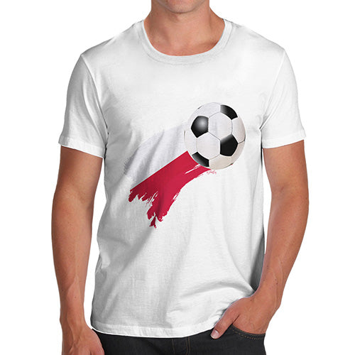 Funny T Shirts For Men Poland Football Soccer Flag Paint Splat Men's T-Shirt Small White