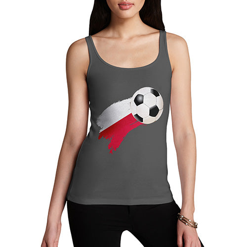 Womens Funny Tank Top Poland Football Soccer Flag Paint Splat Women's Tank Top Large Dark Grey