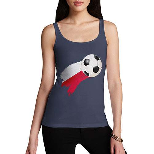 Womens Novelty Tank Top Poland Football Soccer Flag Paint Splat Women's Tank Top Medium Navy