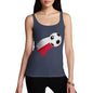 Womens Novelty Tank Top Poland Football Soccer Flag Paint Splat Women's Tank Top Medium Navy