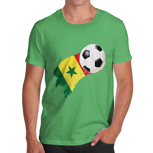 Funny T Shirts For Dad Senegal Football Soccer Flag Paint Splat Men's T-Shirt X-Large Green