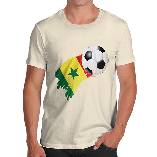 Mens Humor Novelty Graphic Sarcasm Funny T Shirt Senegal Football Soccer Flag Paint Splat Men's T-Shirt Large Natural