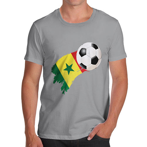 Funny Tshirts For Men Senegal Football Soccer Flag Paint Splat Men's T-Shirt Small Light Grey