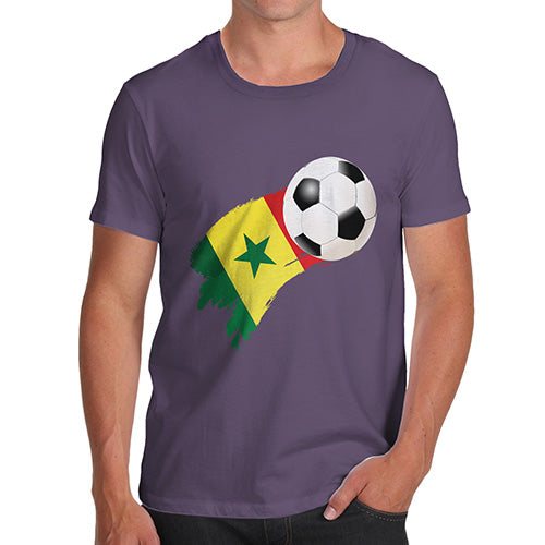 Funny Mens Tshirts Senegal Football Soccer Flag Paint Splat Men's T-Shirt Medium Plum