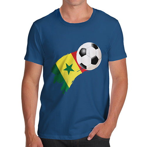 Mens Humor Novelty Graphic Sarcasm Funny T Shirt Senegal Football Soccer Flag Paint Splat Men's T-Shirt Large Royal Blue