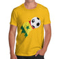 Funny Mens T Shirts Senegal Football Soccer Flag Paint Splat Men's T-Shirt Medium Yellow