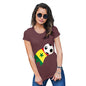 Funny T-Shirts For Women Senegal Football Soccer Flag Paint Splat Women's T-Shirt Small Burgundy