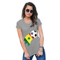 Funny Tee Shirts For Women Senegal Football Soccer Flag Paint Splat Women's T-Shirt Large Light Grey