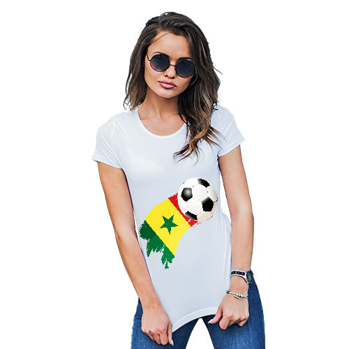 Novelty Gifts For Women Senegal Football Soccer Flag Paint Splat Women's T-Shirt X-Large White