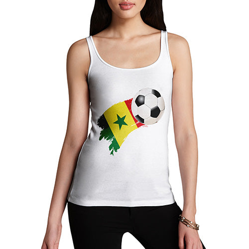 Womens Novelty Tank Top Senegal Football Soccer Flag Paint Splat Women's Tank Top Large White