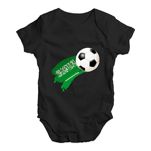 Saudi Arabia Football Soccer Flag Paint Splat Baby Unisex Baby Grow Bodysuit