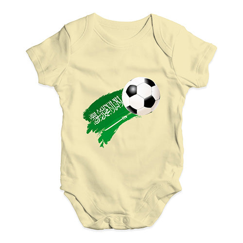 Saudi Arabia Football Soccer Flag Paint Splat Baby Unisex Baby Grow Bodysuit