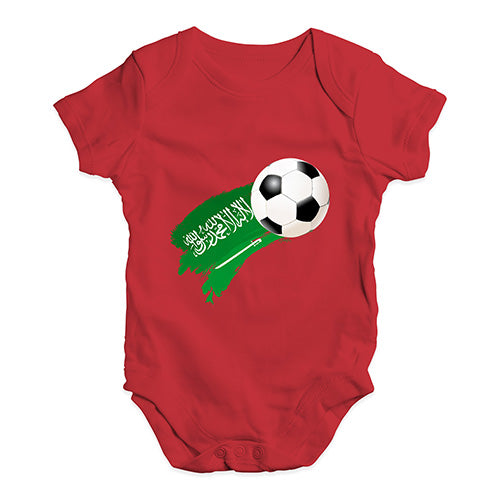 Saudi Arabia Football Soccer Flag Paint Splat Baby Unisex Baby Grow Bodysuit