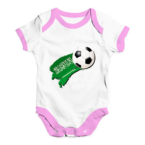 Saudi Arabia Football Soccer Flag Paint Splat Baby Unisex Baby Grow Bodysuit
