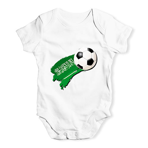 Saudi Arabia Football Soccer Flag Paint Splat Baby Unisex Baby Grow Bodysuit