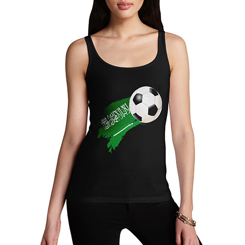 Novelty Tank Top Women Saudi Arabia Football Soccer Flag Paint Splat Women's Tank Top Medium Black