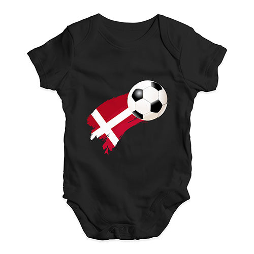 Denmark Football Soccer Flag Paint Splat Baby Unisex Baby Grow Bodysuit