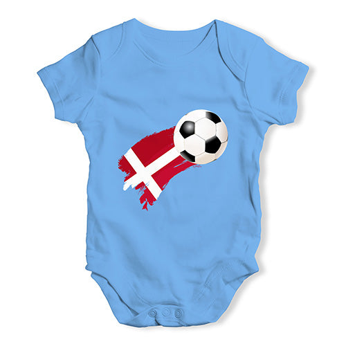 Denmark Football Soccer Flag Paint Splat Baby Unisex Baby Grow Bodysuit