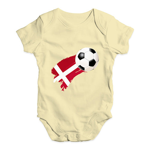 Denmark Football Soccer Flag Paint Splat Baby Unisex Baby Grow Bodysuit