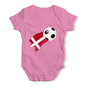 Denmark Football Soccer Flag Paint Splat Baby Unisex Baby Grow Bodysuit