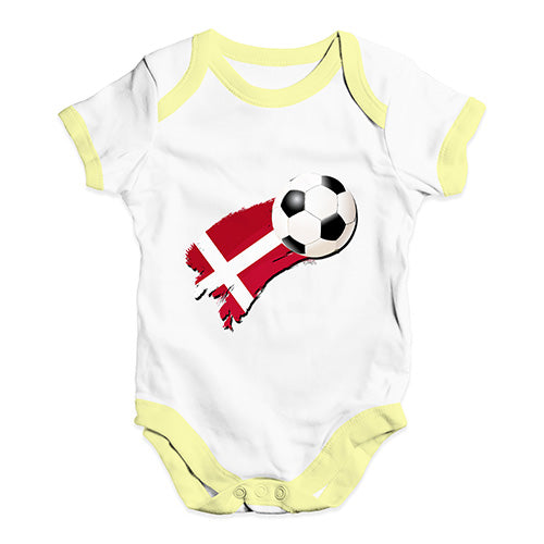 Denmark Football Soccer Flag Paint Splat Baby Unisex Baby Grow Bodysuit