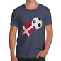 Novelty Tshirts Men Denmark Football Soccer Flag Paint Splat Men's T-Shirt X-Large Navy