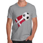 Funny T-Shirts For Men Denmark Football Soccer Flag Paint Splat Men's T-Shirt Medium Light Grey