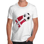 Funny Mens T Shirts Denmark Football Soccer Flag Paint Splat Men's T-Shirt X-Large White