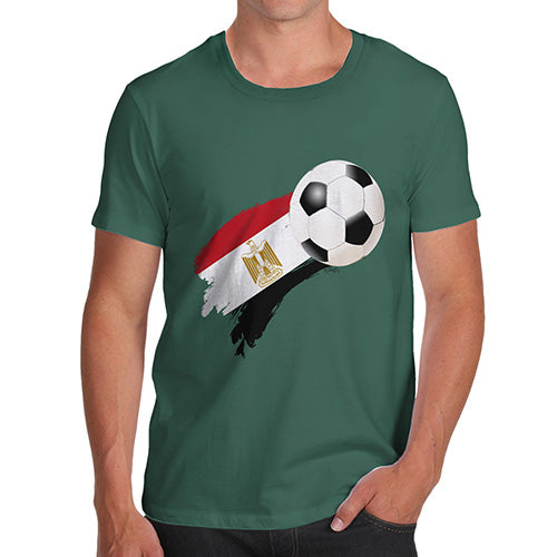 Novelty Tshirts Men Egypt Football Soccer Flag Paint Splat Men's T-Shirt X-Large Bottle Green