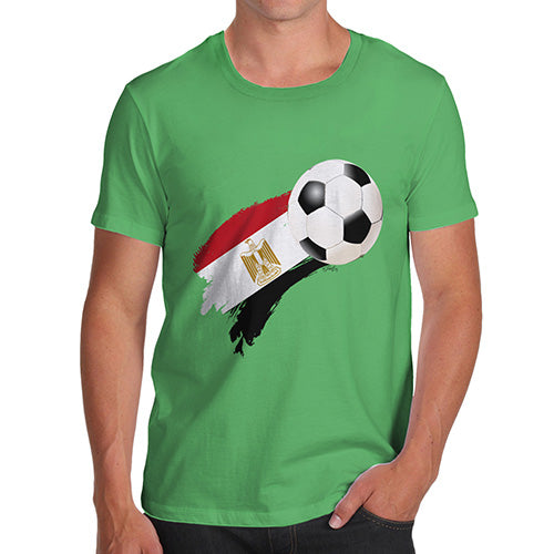 Funny Tee Shirts For Men Egypt Football Soccer Flag Paint Splat Men's T-Shirt Medium Green