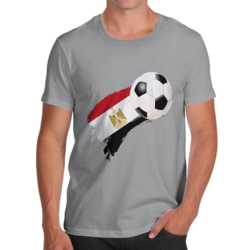 Funny Gifts For Men Egypt Football Soccer Flag Paint Splat Men's T-Shirt Medium Light Grey