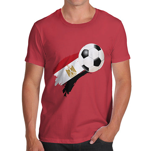 Funny Tee For Men Egypt Football Soccer Flag Paint Splat Men's T-Shirt Small Red