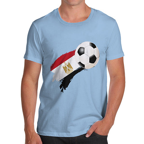 Funny Mens Tshirts Egypt Football Soccer Flag Paint Splat Men's T-Shirt Small Sky Blue