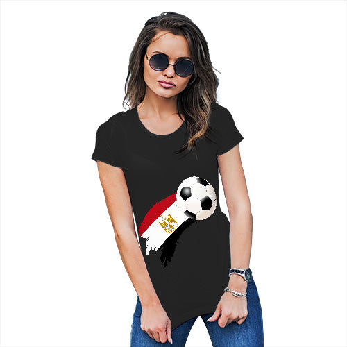 Funny T Shirts For Mom Egypt Football Soccer Flag Paint Splat Women's T-Shirt Large Black