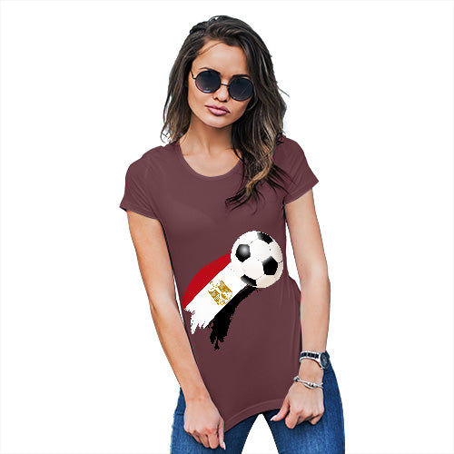 Funny Shirts For Women Egypt Football Soccer Flag Paint Splat Women's T-Shirt Small Burgundy