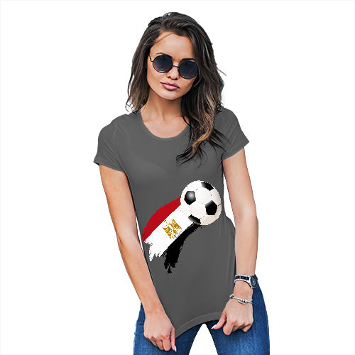 Womens Funny Sarcasm T Shirt Egypt Football Soccer Flag Paint Splat Women's T-Shirt Medium Dark Grey