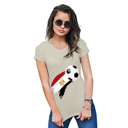 Womens Humor Novelty Graphic Funny T Shirt Egypt Football Soccer Flag Paint Splat Women's T-Shirt Medium Natural