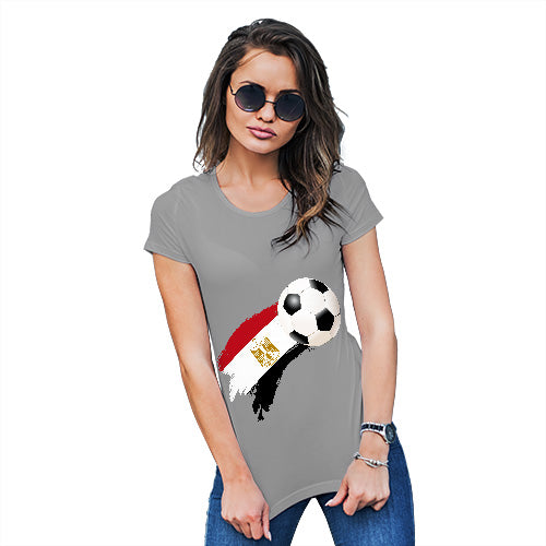 Womens Humor Novelty Graphic Funny T Shirt Egypt Football Soccer Flag Paint Splat Women's T-Shirt Small Light Grey