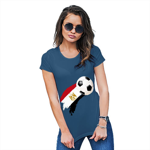 Funny Gifts For Women Egypt Football Soccer Flag Paint Splat Women's T-Shirt X-Large Royal Blue