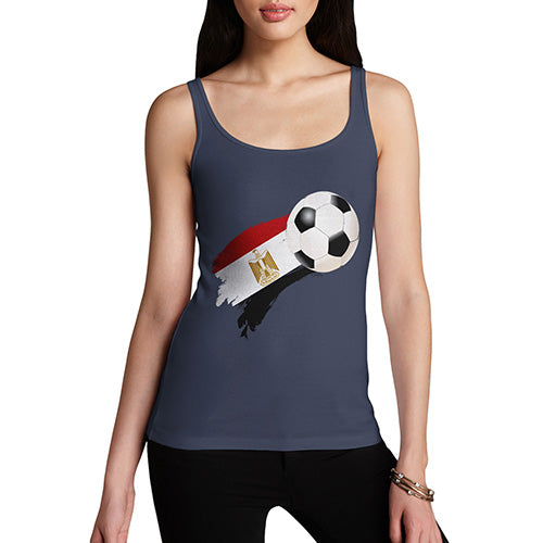 Funny Tank Top For Mum Egypt Football Soccer Flag Paint Splat Women's Tank Top Small Navy