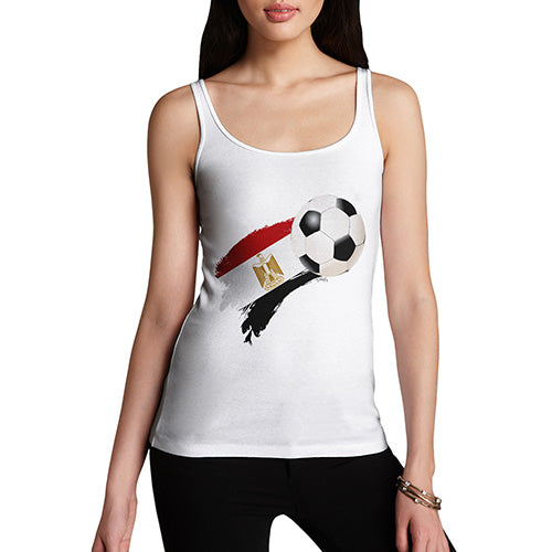 Funny Tank Top For Women Sarcasm Egypt Football Soccer Flag Paint Splat Women's Tank Top X-Large White